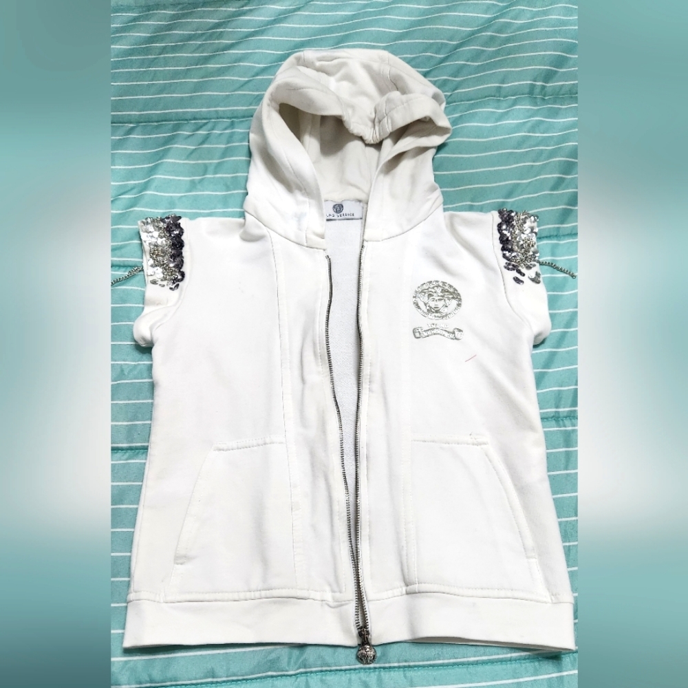 Authentic VERSACE Blazer with hoodie and Zip - 6T
